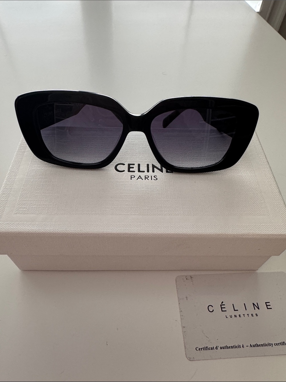 NWT-Celine Triomphe 04 Black Oversized Square Sunglasses in Acetate. - Picture 6 of 6